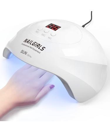 UV LED Nail Lamp, NAILGIRLS 75W Fast Gel Nail Polish Curing Lamp with Smart Sensor & 3 Timer Setting, Professional Salon Nail Dryer for Manicure Pedicure