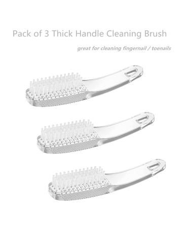 KLDKUST 3Pcs Nail Cleaning Brushes - Thick Handle Hand Fingernail Clean Brush for Toes and Nails - Manicure Tools - Clear - Buy Online on GoSupps.com