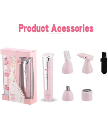Nose Hair Trimmer Ear Clipper Multi-Function 4 in 1 Professional Electric Eyebrow and Facial Hair Trimmer for Women Battery-Operated Water-Resistant Stainless Steel Blade Cleaning Easily (Pink) - Buy Online on GoSupps.com