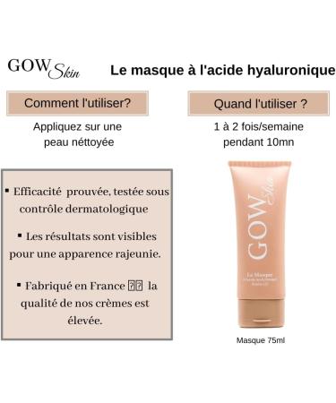  Gowskin Hyaluronic acid face and neck cream mask anti-wrinkle intensely hydrating plumping all skin types - Buy Online on GoSupps.com