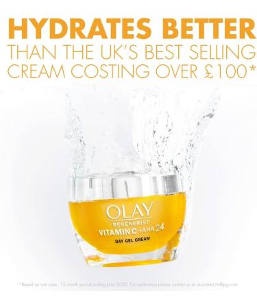 Olay Vitamin C + AHA24 Night Gel Face Cream - 50ml - Brightens Skin Tone, with Vitamin C, AHA & Niacinamide - Buy Online on GoSupps.com