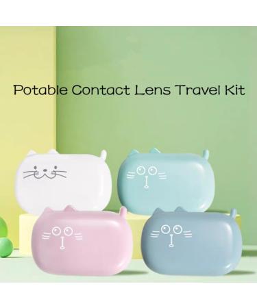 Cute Cat Contact Lens Case Box with Mirror | Portable Travel Kit with Tweezers | Ideal for Home & Office - International Shipping Available - Buy Online on GoSupps.com