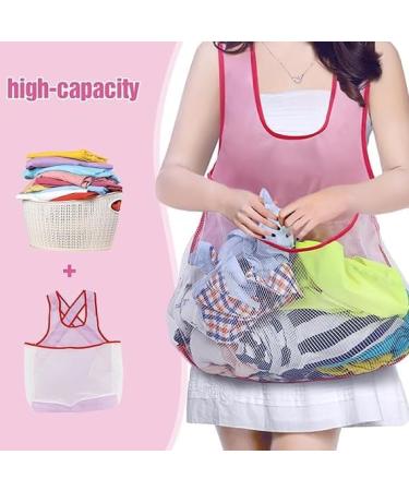 Laundry Apron with Pouch Clothes Drying Apron Portable Large Pouch Sleeveless Hanging Laundry Apron with Pocket 1PCS - Buy Online on GoSupps.com