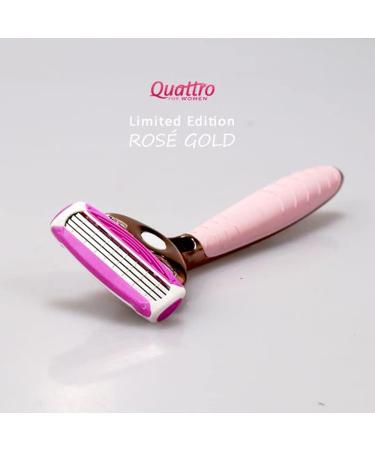 WILKINSON SWORD Quattro For Women Rose Gold Razor Handle + 5 Blade Refills Set - Buy Online on GoSupps.com
