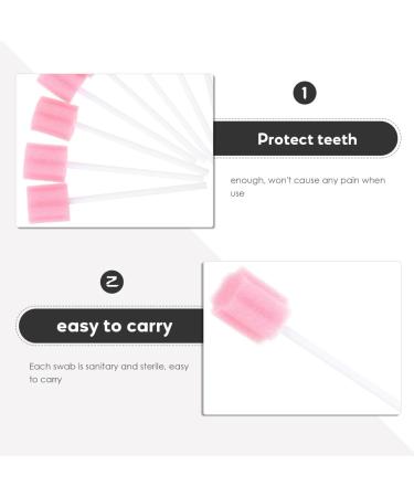 Supvox 100 Sterile Mouth Sponges - Pink Oral Hygiene Cotton Sticks for Optimal Care - Buy Online on GoSupps.com