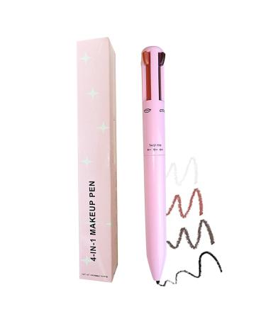 Kasmole Waterproof Eyeliner Pencil - 4-in-1 Matte Lip Pen Waterproof Eyebrow Marker Pen with 4 Easy-to-Turn Eyebrow Markers for Long-Lasting Anti-Smudge