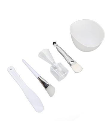 5 in1 DIY Facial Mask Tool Set with Mixing Bowl Silicone Brush Soft Bristle Brush Spatula Measuring Cup Spoon for Face Masks
