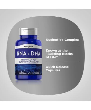 Piping Rock RNA DNA Supplement - 200 Capsules - Non-GMO & Gluten Free Ribonucleic Acid & Deoxyribonucleic Acid Complex - Buy Online on GoSupps.com