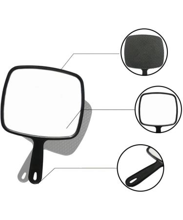 BinaryABC Black Hand Mirror  Handheld Mirror with Handle  Salon Barbers Hairdressers Mirror - Buy Online on GoSupps.com