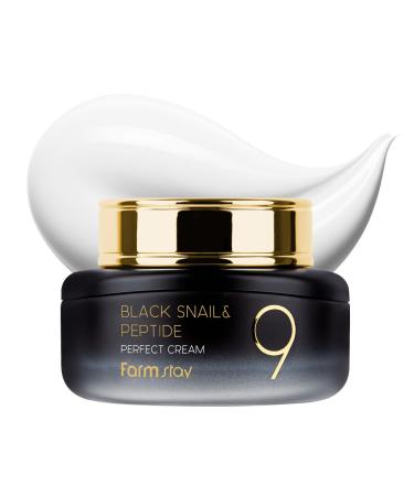 FARMSTAY Black Snail & Peptide 9 Perfect Cream Snail Mucin Moisturizer for Elastic & Glow Skin Hydrating & Nourishing Anti-aging Skin Barrier Repair gift for Women Korean Skin Care 1.85 Fl. Oz