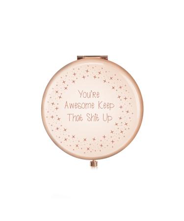 Thank You Gifts for Women Girls  You're Awesome Personalized Compact Mirorr Gift  Funny Inspirational Gift Graduation  Friendship  New Job Gifts Ideas for Daughter  Sister  Niece  Friend  Coworker You Are Awesome Keep Th...