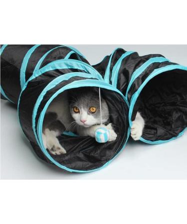 Webeasy Cat Tunnel 3-Ways Collapsible Cat Toy Tunnel Tube 25 cm high Cat Interactive Toy for Indoor Cats Extended Game Tunnel for Cats Puppies Kittens Rabbits Dogs(Light Blue) Lighte Blue - Buy Online on GoSupps.com