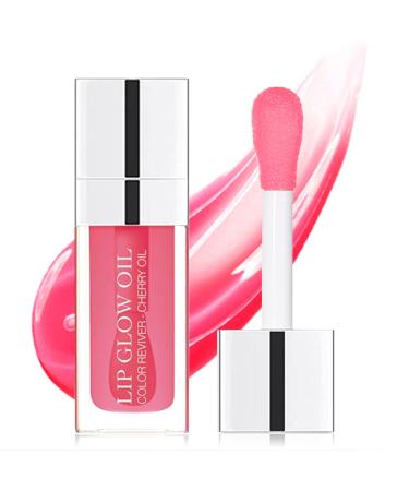 Hydrating Lip Oil Plumping Lip Tint Moisturizing Lip Gloss  Plump Lip Gloss Lip Care Transparent Toot Lip Oil Tinted  Glass Lip Glow Oil Fresh Texture  Long Lasting Nourishing Lip Glow - Cherry 015 Cherry Red