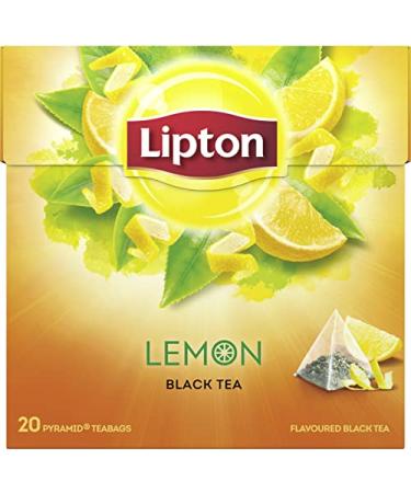 Lipton Black Tea - Lemon - Premium Pyramid Tea Bags (20 Count Box) PACK OF 3 by Lipton
