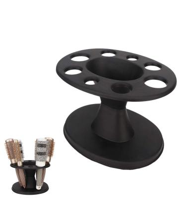 Plastic Round Hair Brush Holder - Stylish Black Hair Styling Brush Stand - Buy Online on GoSupps.com