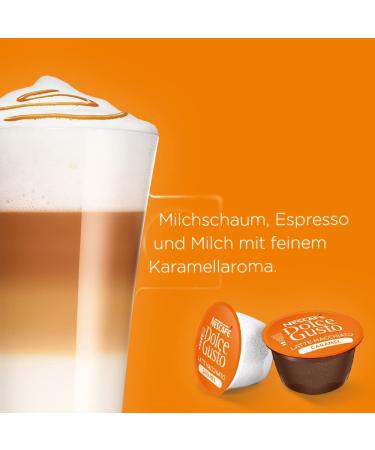 Nescaf Dolce Gusto Latte Macchiato Caramel - 48 Coffee Capsules | Arabica Robusta | Fine Caramel Aroma & Creamy Milk Foam | International Shipping Available - Buy Online on GoSupps.com