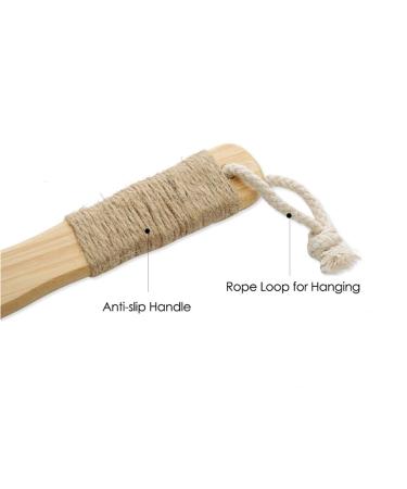 LissomPlume Soft Bristle Bath Body Brush with Bamboo Handle - Anti-Slip Shower Back Scrubber for Men and Women - Natural Color - Buy Online on GoSupps.com