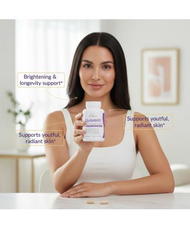 MKADI GlutaNAD+ Brightening & Longevity Support L-Glutathione & NAD+ Antioxidant Complex Skin Glow Cellular Energy & Healthy Aging 60 Vegan Capsules NAD+ - Buy Online on GoSupps.com