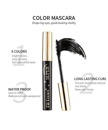 Colored Mascara Set - 14 Waterproof Colors for Voluminous Eyelashes | Fast Dry, Curling, No Flaking, No Clumping | False Lash Effect | Perfect for Eye Makeup - Buy Online on GoSupps.com