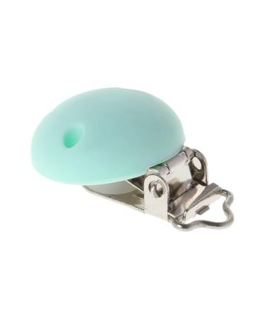 Schnuller Clip Set - 1 Piece Silicone & Metal Pacifier Chain for Babies | Light Blue Dummy Holder (3x4.5cm) - International Shipping Available - Buy Online on GoSupps.com