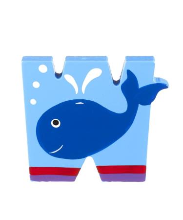 Wooden Letters by Orange Tree Toys Letter W for Whale - Alphabet Animal Letters for Personalised Baby Name Toy Box Door Wall Decorations - Animals Nursery Decor Boys Girls Bedroom Accessories
