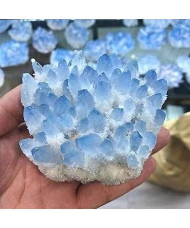 1pc 350g-500g Blue White Crystal Cluster Natural Quartz Cluster Samples Crystal Stone for Home Collecction Full of Texture - Buy Online on GoSupps.com