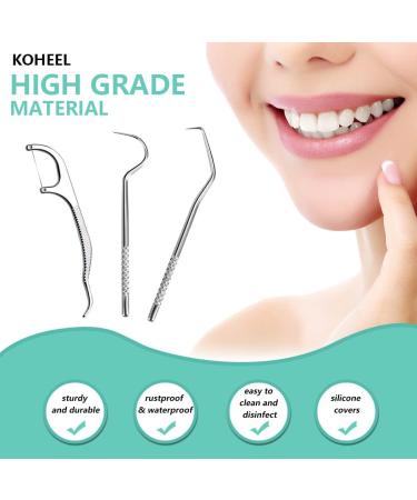 Koheel Reusable Dental Floss Picks Kit - Stainless Steel Tooth Cleaning Tools & Oral Hygiene Set for Travel Picnic & Camping - Buy Online on GoSupps.com