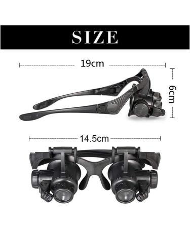 Headband Magnifier Head MountLighted Magnifying Glasses New Headband Head-Worn Glasses Magnifier 10X 15X 20X 25X LED Jeweler Watch Repair Magnifying Eye Glass Loupe Binocular Magnifier for Jewelry - Buy Online on GoSupps.com