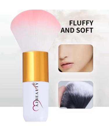 Buy Fluffy Kabuki Powder Makeup Brush - Large Soft Face Foundation & Blush Brush White+Pink 104 - Perfect for Blending Makeup Internationally - Buy Online on GoSupps.com