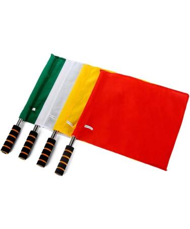 INOOMP Referee Flags Set - Stainless Steel Hand Flags for Soccer, Volleyball, Football - Track and Field Sports Training Gear - Includes White and Yellow Flags - Buy Online on GoSupps.com