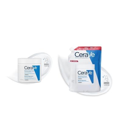 CeraVe - Baume Hydratant Corps et Visage - Peau S che Tr s S che et Atopique - 48H d'Hydratation - Acide Hyaluronique + 3 C ramides - Texture Riche Non Collante Non Com dog ne - 454g + co-Recharge