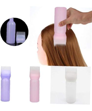 1PC Root Comb Applicator Bottle Hair Coloring Dye And Scalp TreaMalet Essential Salon Hair Cleansing Bottle 4 Ounce With Graduated Scale(White) - Buy Online on GoSupps.com