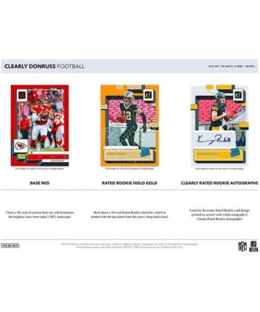 2022 Panini Clearly Donruss Football Hobby Box - 4 Packs, 5 Cards, 1 Auto - Buy Online on GoSupps.com