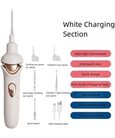 Electric Ear Cleaning Kit - Portable & Water Resistant, USB Rechargeable - White - Buy Online on GoSupps.com
