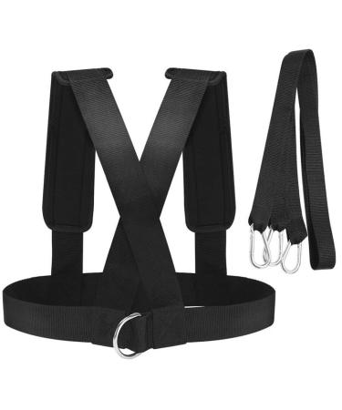 PHILISENMALL Tire Pulling Harness Fitness Resistance Bands Adjustable Padded Shoulder Strap for Strength Speed Agility Training Default