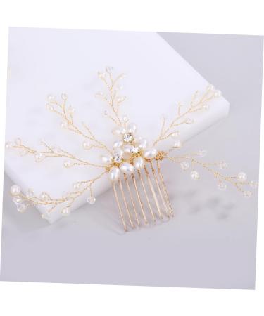DOITOOL Tiara Wedding Bridal Headdress Pearl Hair Comb Bridal Shower Decorations Bridal Hair Comb Bride Insert Comb Crystal Headpiece Pearl Headpiece Girl Child Manual Hairpin - Buy Online on GoSupps.com