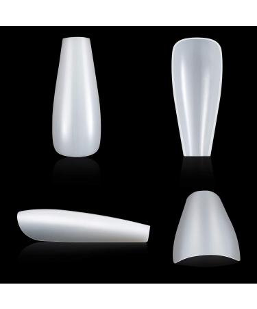 Ballerina Nails Long False Nails Coffin Fake Nails Full Cover Length 100 Pieces Artificial Fingernails Tip with Case for Nail Salons and DIY Nail Art 10 Sizes (Natural) - Buy Online on GoSupps.com