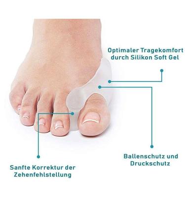 Hallux Valgus Correction Toe Separator - Silicone Gel 6 Pack BPA-Free Universal Size for Pain Relief - Buy Online on GoSupps.com
