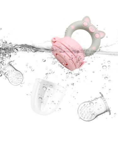 Baby Pacifier Fruit Feeder - BPA Free Piggy Design (Pink) - Buy Online on GoSupps.com