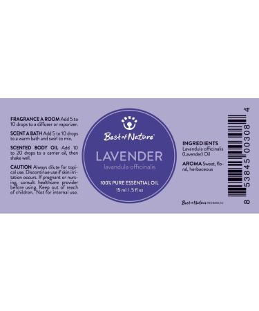 Lavender Essential Oil for Diffuser Aromatherapy Best of Nature 100% Pure Undiluted Oils for DIY, Home Fragrance, and Topical Use - Buy Online on GoSupps.com