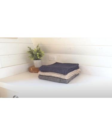 Kanso Bamboo Face Wash Towel - Soft Honeycomb Texture, Highly Absorbent Washcloth - Portable Eco-Friendly Waffle Woven Towel for Face Wash - Blue 14x14 - Buy Online on GoSupps.com