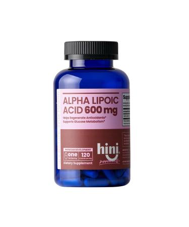 HINI Alpha Lipoic Acid 600 Mg 120c- Pure Alpha Lipoic Acid, Antioxidant Support, Supports Daily Wellness, 1 per Serving / 120 Serving