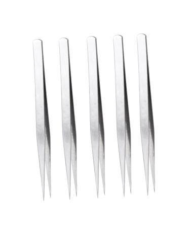 POPETPOP 10pc Stainless Steel Tweezers Tip Tweezers Sewing Tweezers Eyelash Tool Lash Tweezers Grade Stainless Steel Lash Cluster Tweezers Straight Tweezers Household Sewing Clips