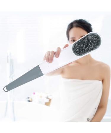 Electric Silicone Bath Brush - Waterproof Vibrating Body Shower Cleansing & Massager - Long Handle Multi-functional Design (Gray) - Buy Online on GoSupps.com