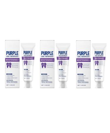 Purple Toothpaste - Daily Gentle Care with Physical Color Correction Freshens Breath & Reduces Yellow Teeth Oral Hygiene(3PCS)