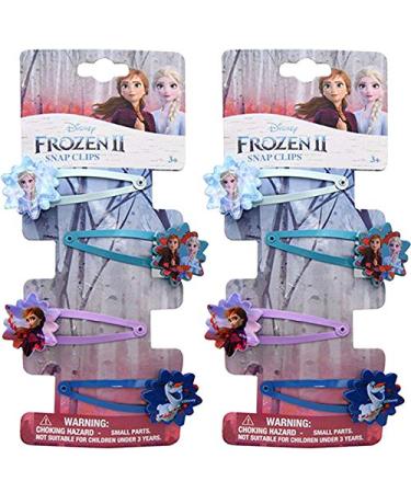 Hair Snap Clips Barrets with Plastic Motifs (8 Clips  Frozen-2)