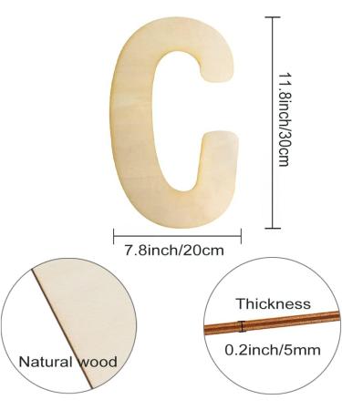 30cm Large Wooden Letter for Crafts, Children's Names | Capital Alphabet, 5mm Thick Unfinished MDF | Nursery Wall Hanging Art, Home Decor - C - Buy Online on GoSupps.com