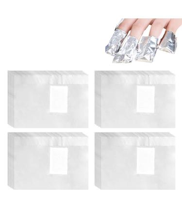 Keyohome 500Pcs Nail Foil Wraps Remover Aluminium Nail Art Soak Off Remover Gel Nail Polish Remover Foil Wraps with Pre-attached Lint-Free Cotton Pads