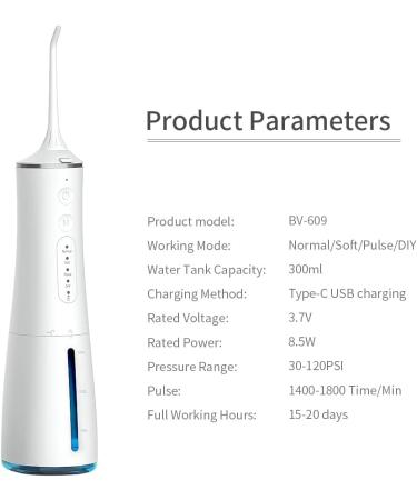5-Star Cordless Water Flosser - USB Rechargeable Electric Oral Irrigator | 4 Modes for Professional Dental Care | Portable Teeth Flosser - Ideal for Travel - Buy Online on GoSupps.com