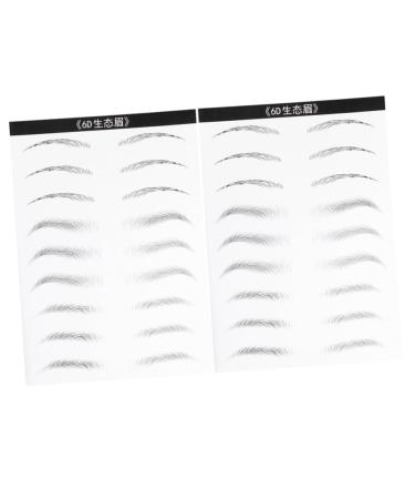 Ipetboom 2 Pairs Hair- Like Authentic Eyebrows Eyebrow Makeup Tools Eyebrow Stickers Transfer Stickers Simple 21x15cm Black 003